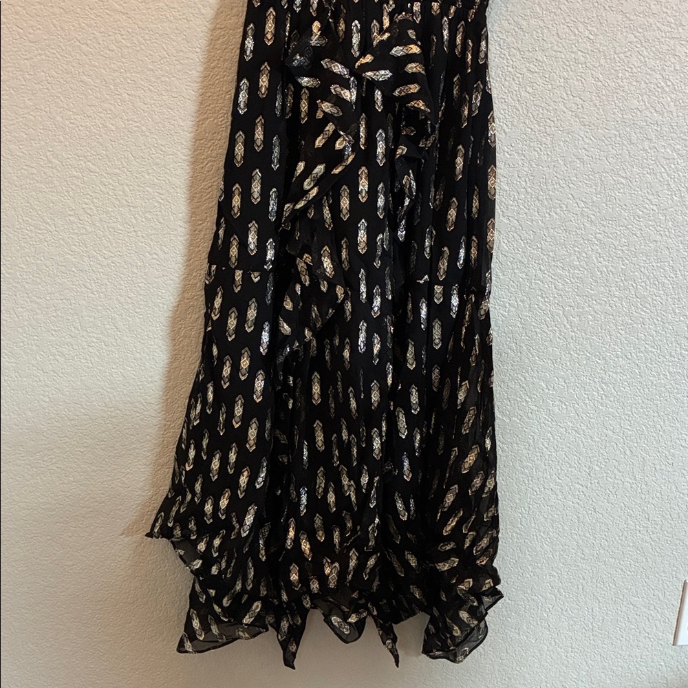 NWT Shoshanna Black and Gold Midi Dress - Picture 3 of 10